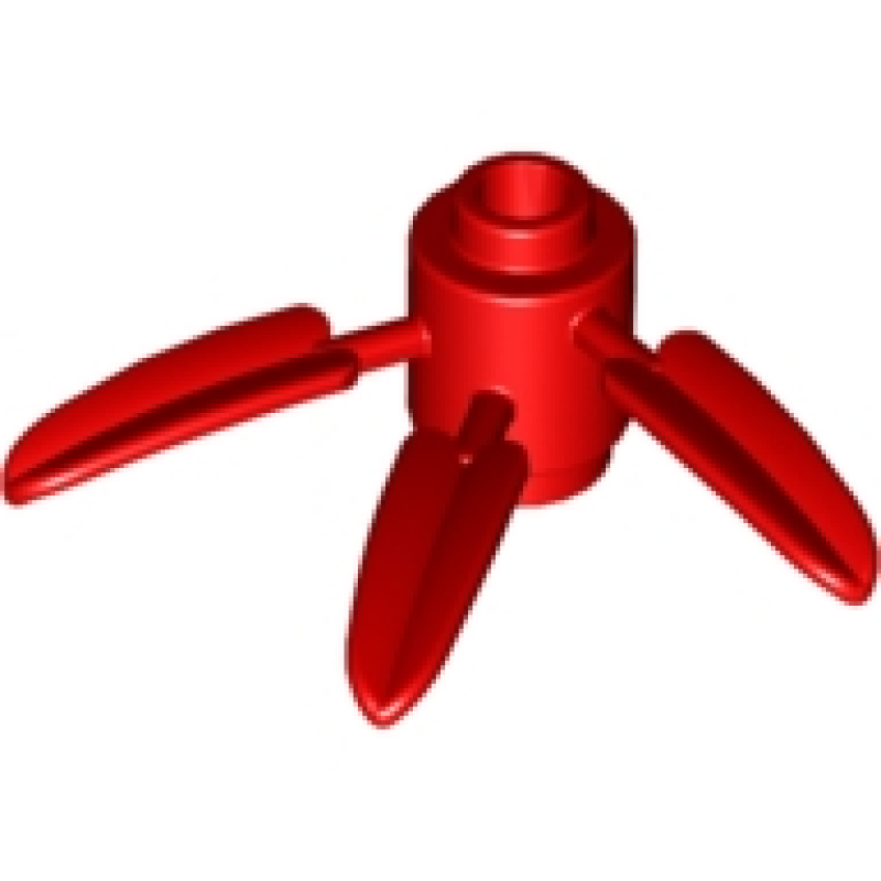 Plant Steen, Rond 1x1 met 3 bamboe bladeren Red